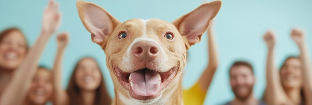 Joyful Celebration with Mixed-Breed Dog for National Mutt Day, Christmas, and Thanksgiving - Powered by Adobe