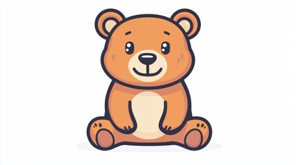 Fototapeta premium Cute cartoon bear illustration digital art playful environment whimsical style for kids