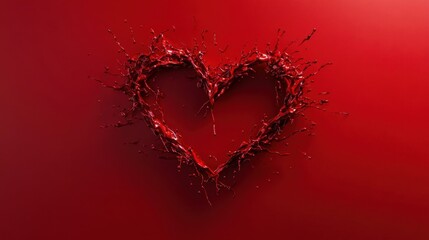 A minimalist red heartbeat line forming a heart on a bold red background, representing love and vitality