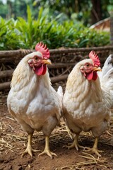 Fototapeta premium Chickens that Thai farmers prefer to raise in their households 