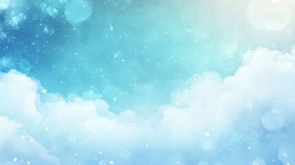 Dreamy Sky, Clouds, Blue Gradient, Soft Light, Bokeh Effect, Abstract Background, Serene Atmosphere, Ethereal Beauty