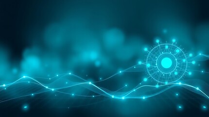 Fototapeta premium Abstract Technology: A mesmerizing abstract design with glowing lines and a central circle, conveying a sense of technological advancement and innovation. 