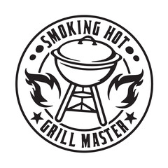 smoking hot grill master logo inspirational positive quotes, motivational, typography, lettering design