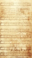 Fototapeta premium Vintage sheet music of classic Christmas carols in sepia tones, nostalgic holiday wallpaper