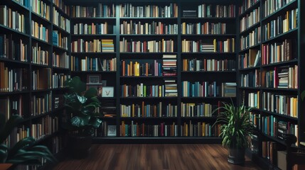 Business zoom background, professional office setting with bookshelves. minimalist backgrounds. Ultra realistic. Photorealistic hypermaximalist advertising photography hyper realistic fine detail