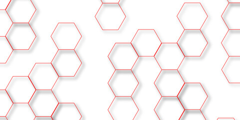 abstract geometric red texture background red hexagon 3D background texture. 3d rendering illustration. Clear pattern abstract background hexagon .Futuristic abstract banner.	
