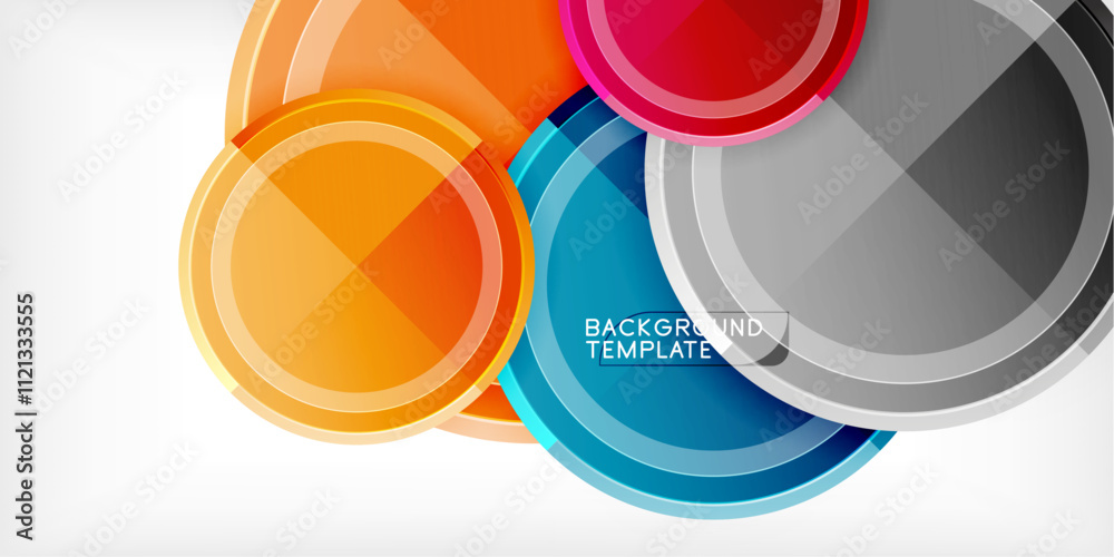 Poster minimal geometric abstract background. circle triangle design