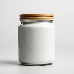 White round jar for mockup isolated on white background