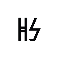HS monogram logo design letter text name symbol monochrome logotype alphabet character simple logo