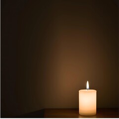 burning single candle darkness festive isolated vector