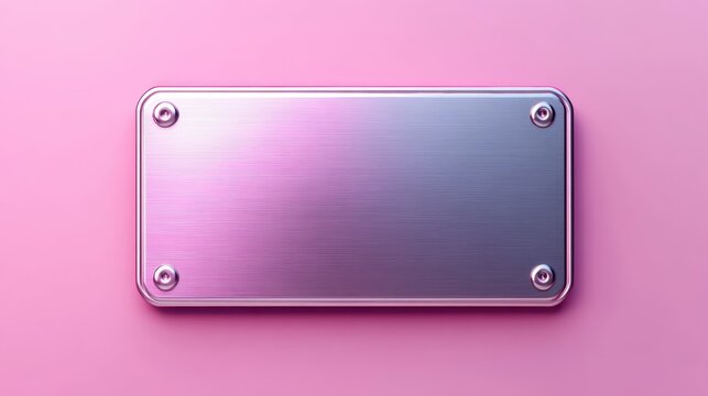 Metallic Nameplate on Pink Background with Gradient Lighting for Modern Design Concepts and Branding - Powered by Adobe