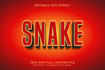 3D editable vector Text Effect for Lunar New Year with Yellow and Red colors