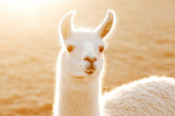 Obraz premium Whimsical Llama Portrait for National Llama Day, Easter, and Thanksgiving Celebrations