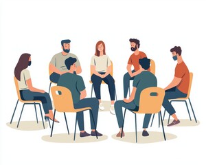 Diverse group engaged in a supportive dialogue, showcasing camaraderie and openness during a discussion.