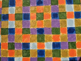  A vibrant collection of colorful square patterns, reflecting geometric artistry and creative inspiration for modern design and decor