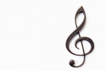 Fototapeta premium There is a treble clef prominently displayed on a white background
