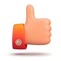 thumb up sign, Playful Thumbs Up Gesture Isolated on White