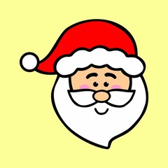 flat line vector illustration of santa claus merry christmas