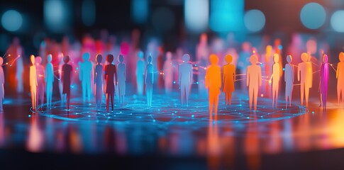 Teamwork and human resources, technology concept, human resources management in company business with network of people to support partnership, trust