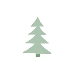 Fototapeta premium Abstract Handraw Chrismas Pine tree ilsolated on white background