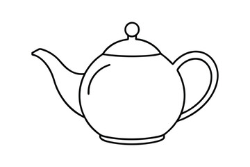 Teapot Line Art Vector Illustration