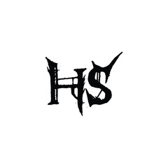 HS monogram logo design letter text name symbol monochrome logotype alphabet character simple logo