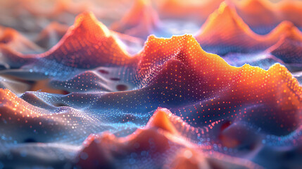 Detailed visualization of a cloud computing network data flowing between nodes