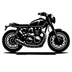 Fototapeta premium Black and White Silhouettes motorbike vector design 