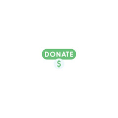Donate logo icon flat vector design.