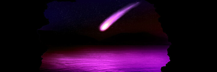 Space scene with a meteorite © marusja2