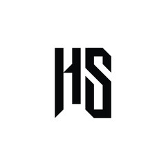HS monogram logo design letter text name symbol monochrome logotype alphabet character simple logo