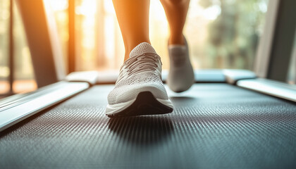 legs of person running on treadmill