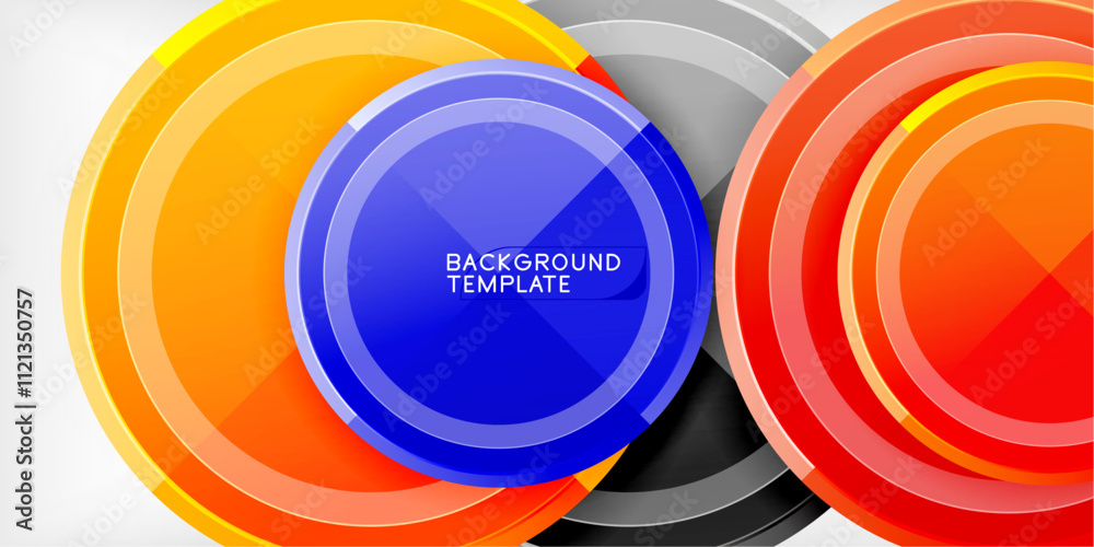 Aufkleber Minimal geometric abstract background. Circle triangle design