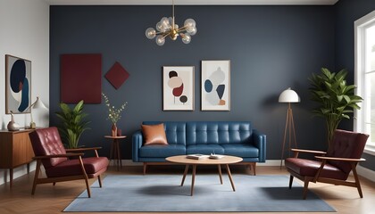 Scandinavian living room interior design zoom background