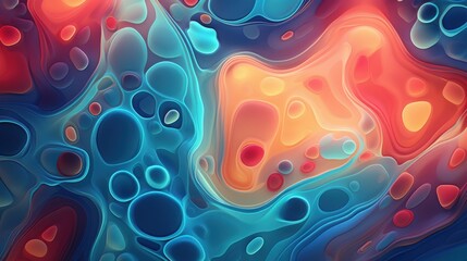 Abstract Fluid Art Swirling Colors Organic Shapes