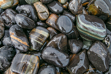 The colors and patterns on the stones are beautiful.