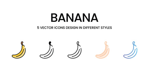 Banana icons in different style vector stock illustration