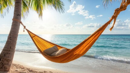 Lying in a hammock tied between two palm trees, feeling the gentle sway as you gaze out at the turquoise sea
