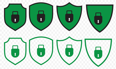 Security icon vector. Shield security symbol in trendy design on white bsckground. color editable. eps 10.