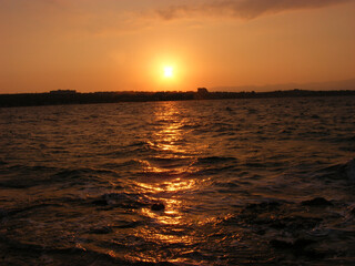 sunset on the sea