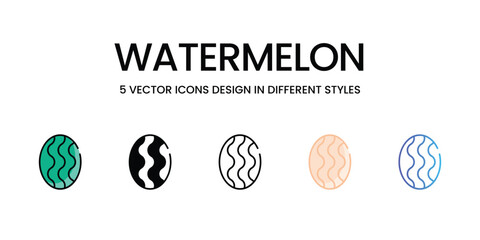 Watermelon icons in different style vector stock illustration