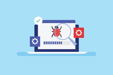 Website bug fix, Error fixing, Website error fix, Website under maintenance, App bug fix, Application update. Vector illustration concept.
