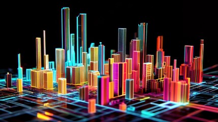 Obraz premium Neon Cityscape