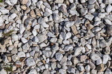 White and grey gravel forming a textured background