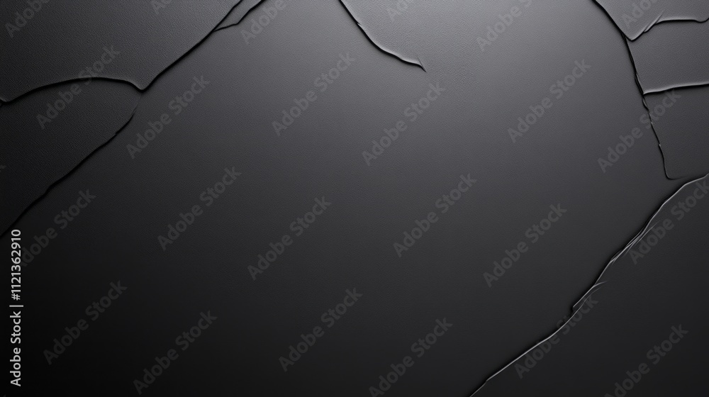 Poster dark surface displays an intricate pattern of cracks and textures, creating visual interest