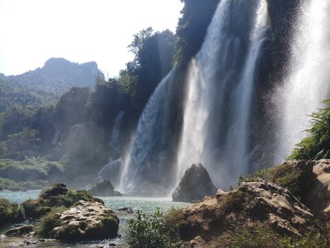 waterfall in the mountains