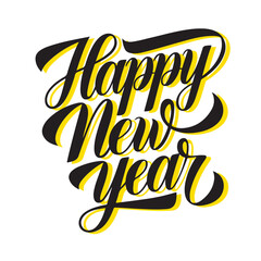 Obraz premium Happy New year typography with a beautiful font