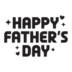 Happy Father's Day typography in black color 
