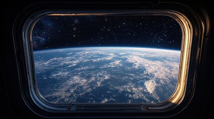 Fototapeta premium View of Earth from a spacecraft window