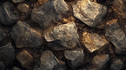 Cracked rock texture, rough stone surface, natural rock wall, rocky background, geological rock formation